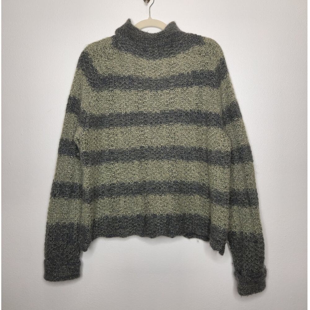 Vintage Womens Sonoma Stipe Sweater 90s Grunge Cobain Autumn Fall Grandpa Lg